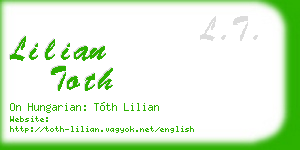 lilian toth business card