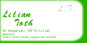 lilian toth business card